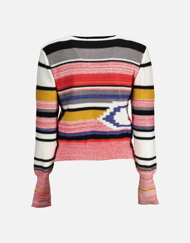 Contrasting Logo Long-Sleeve Shirt Women - Red Sweaters