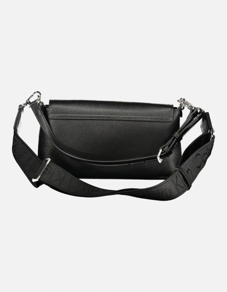 Sleek Polyethylene Handbag with Adjustable Strap Women - Black