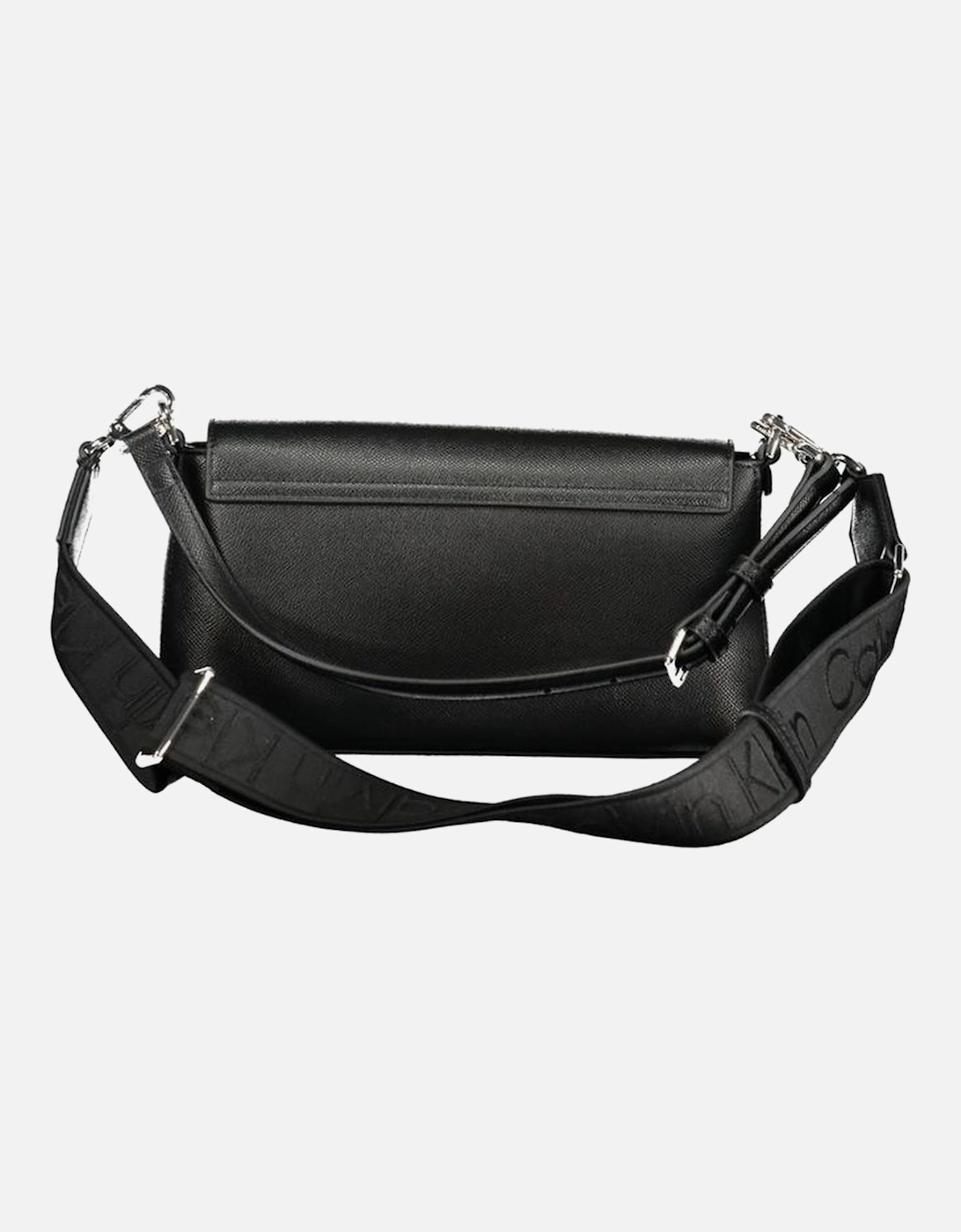 Sleek Polyethylene Handbag with Adjustable Strap Women - Black
