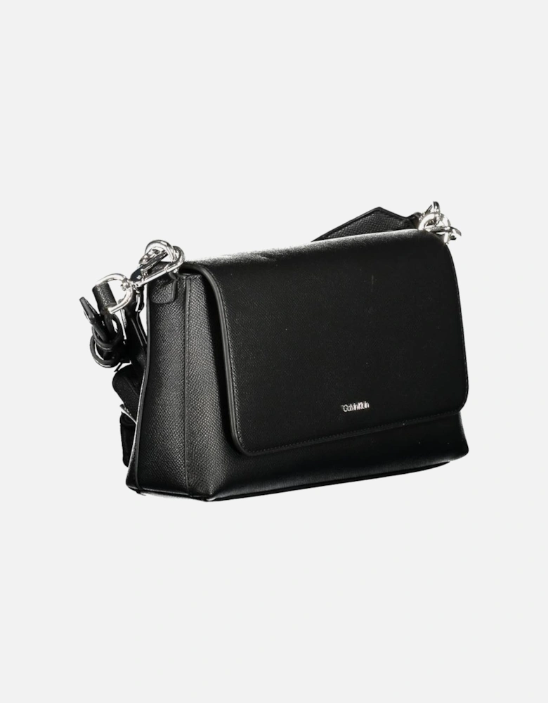 Sleek Polyethylene Handbag with Adjustable Strap Women - Black