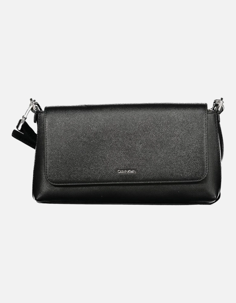 Sleek Polyethylene Handbag with Adjustable Strap Women - Black