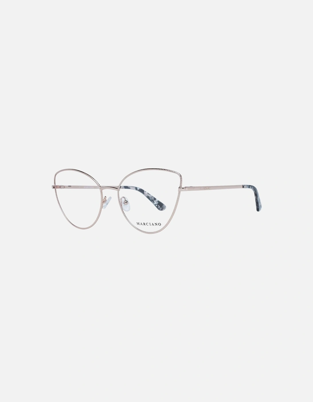 Rose Gold Metal Cat Eye Glasses with Demo Plastic Lenses Women Frames, 4 of 3