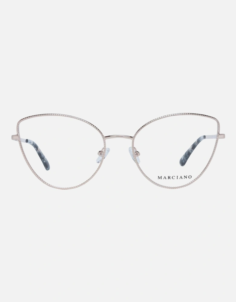 Rose Gold Metal Cat Eye Glasses with Demo Plastic Lenses Women Frames
