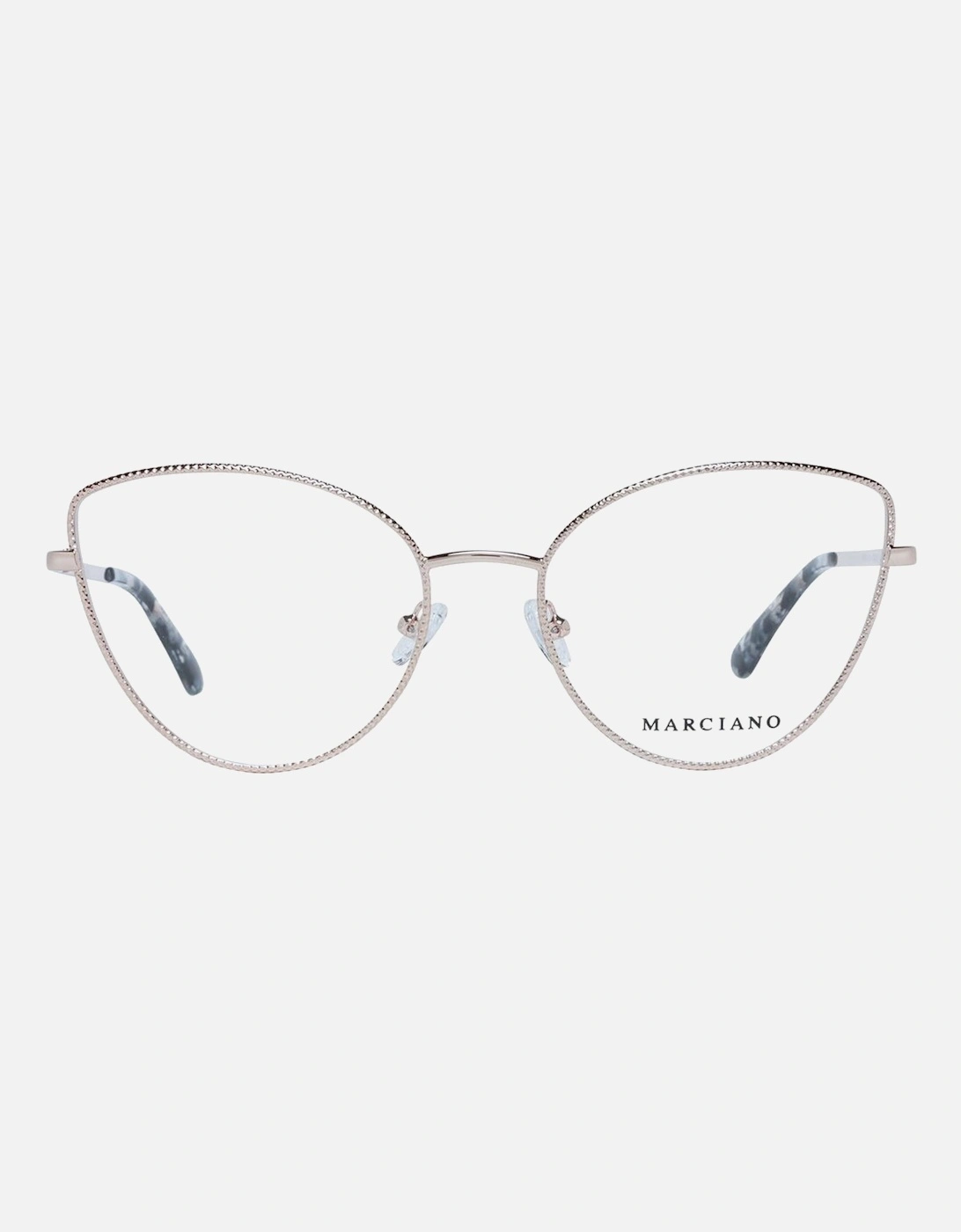 Rose Gold Metal Cat Eye Glasses with Demo Plastic Lenses Women Frames