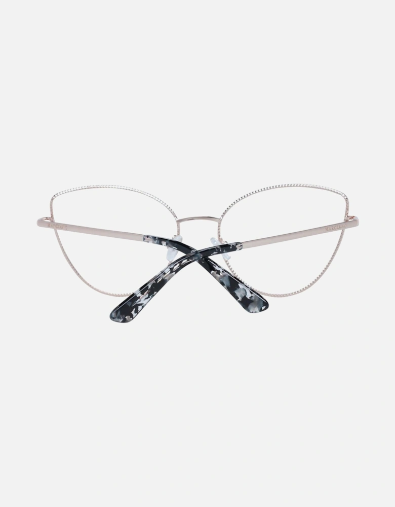Rose Gold Metal Cat Eye Glasses with Demo Plastic Lenses Women Frames
