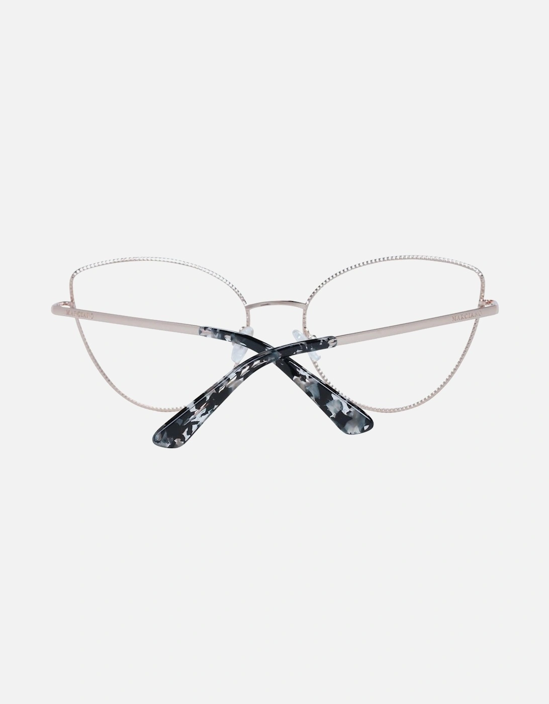 Rose Gold Metal Cat Eye Glasses with Demo Plastic Lenses Women Frames