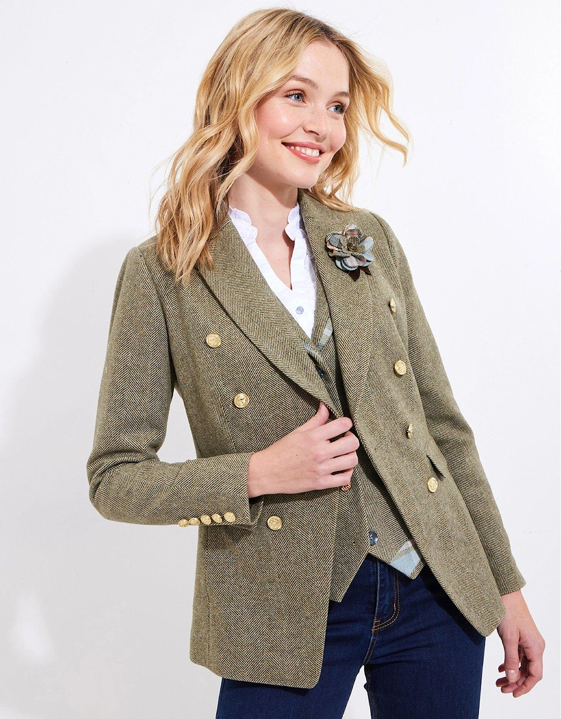 Heritage Tweed Blazer - Green