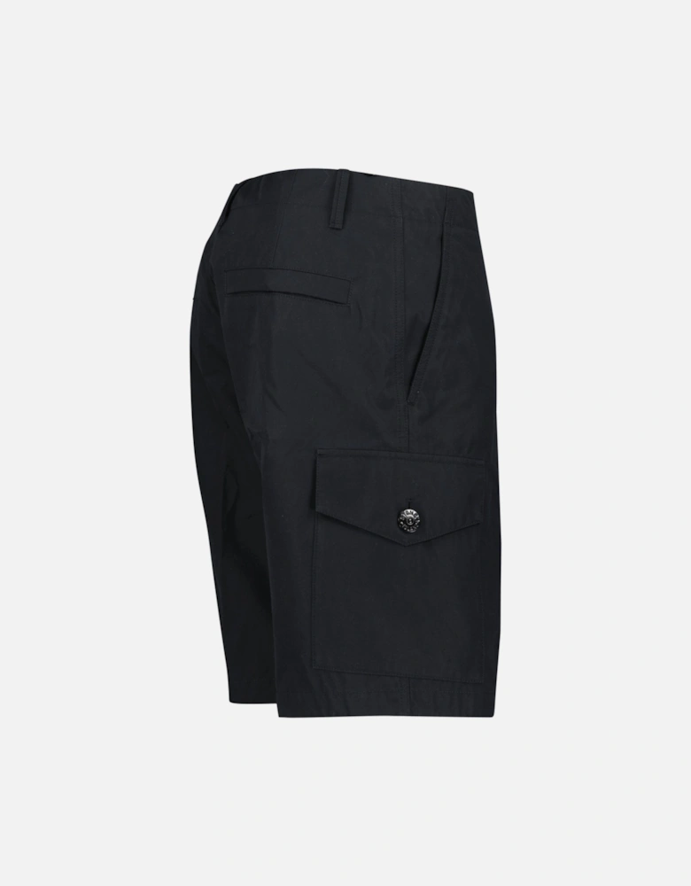 Ghost Weatherproof Cotton Canvas Cargo Bermuda Shorts in Black