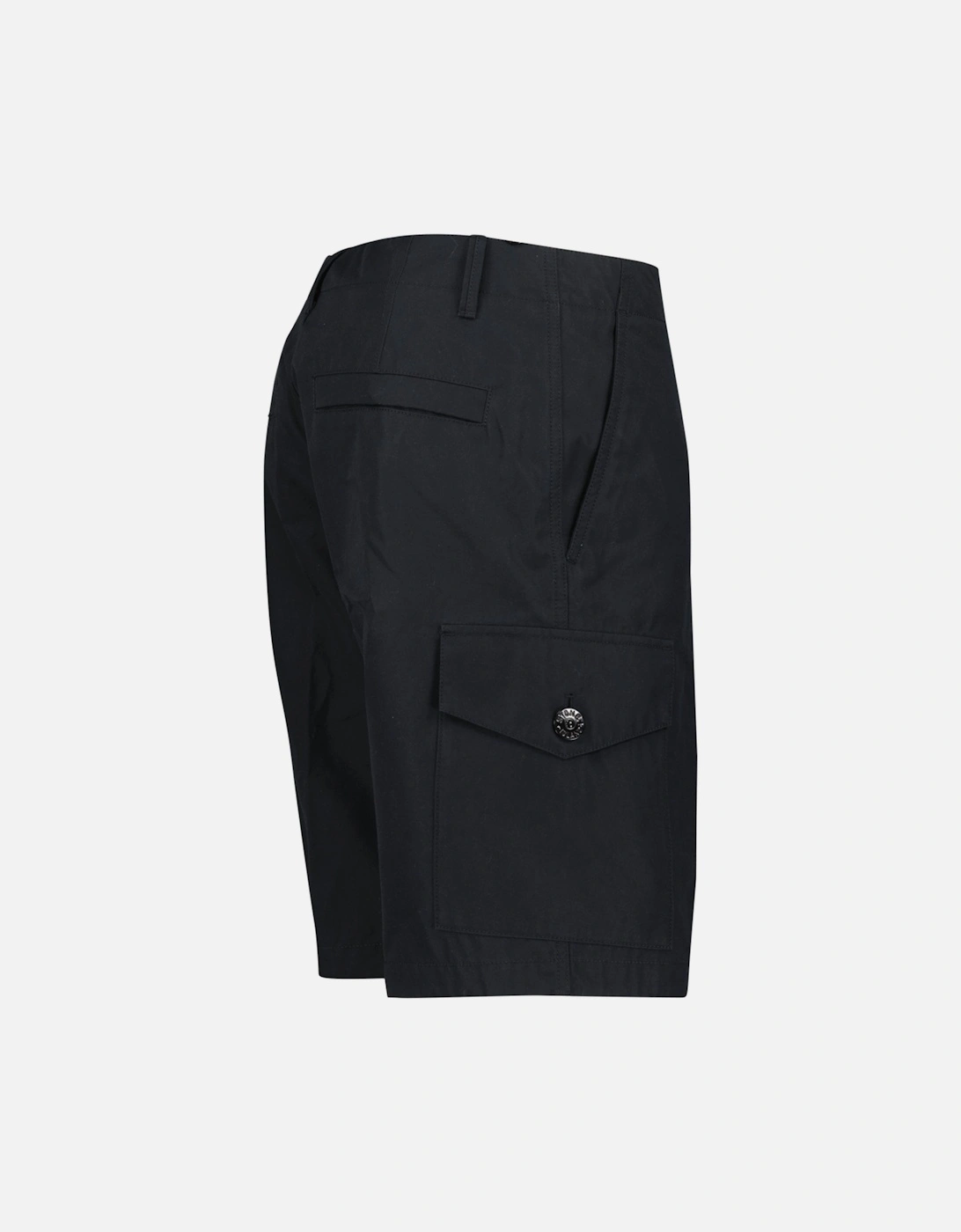 Ghost Weatherproof Cotton Canvas Cargo Bermuda Shorts in Black