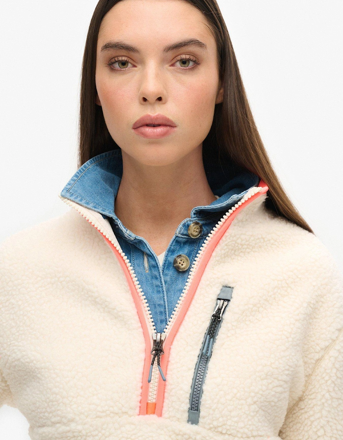 Outdoor Half Zip Fleece - Beige