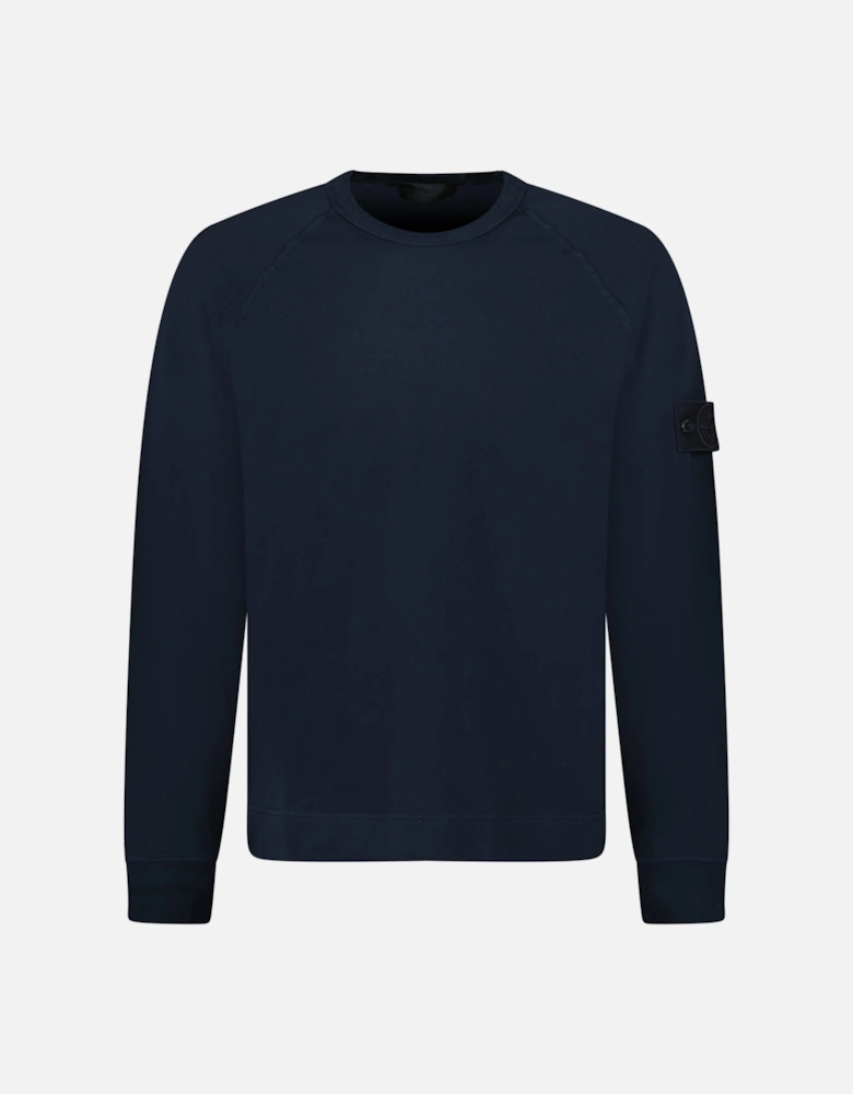 Ghost Badge Crewneck Sweatshirt Navy