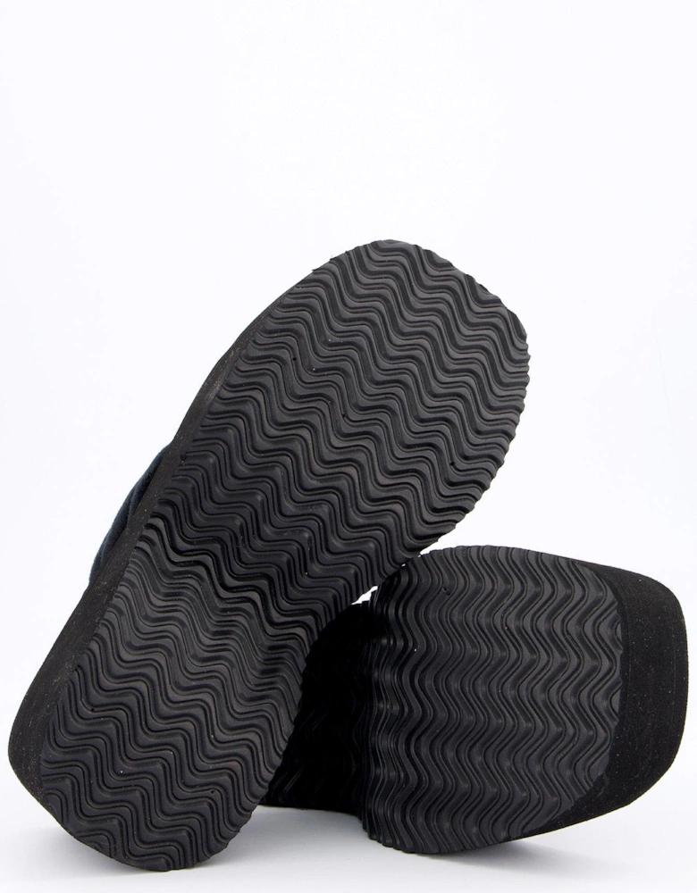 Whitney Velour Charm Y2k Wedge Sandal - Black