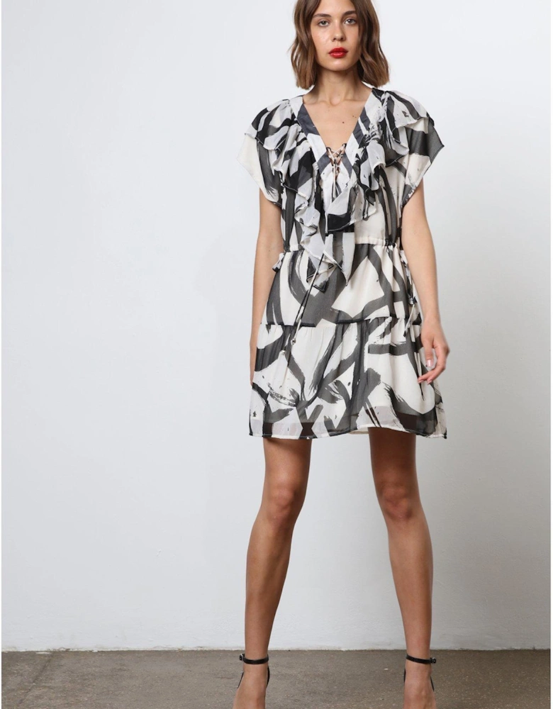 Tiered Mini Dress - White