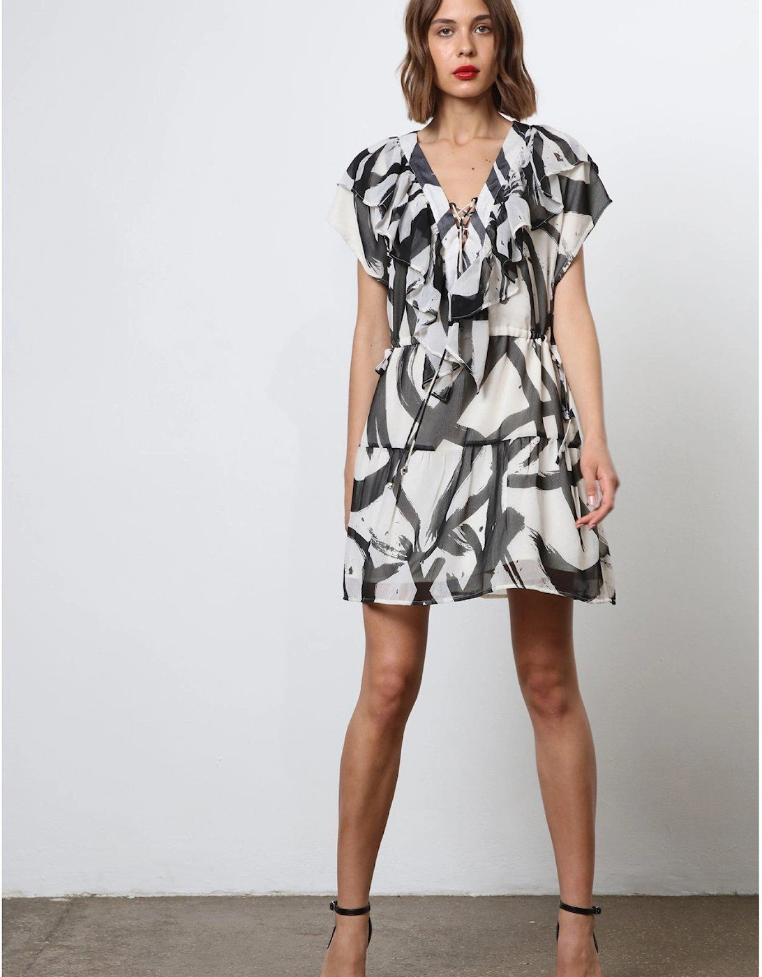 Tiered Mini Dress - White