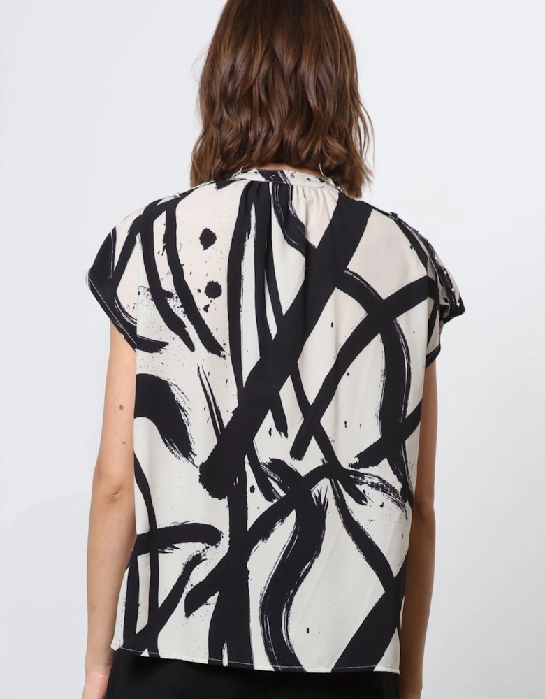 Abstract Studded Shirt - White