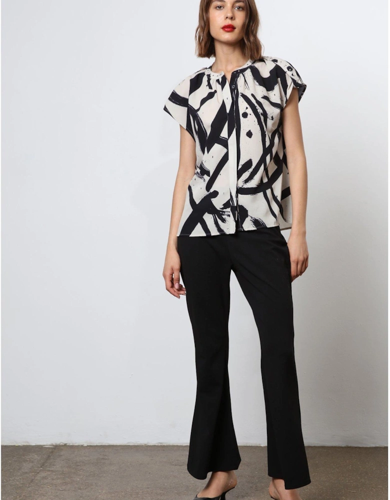Abstract Studded Shirt - White