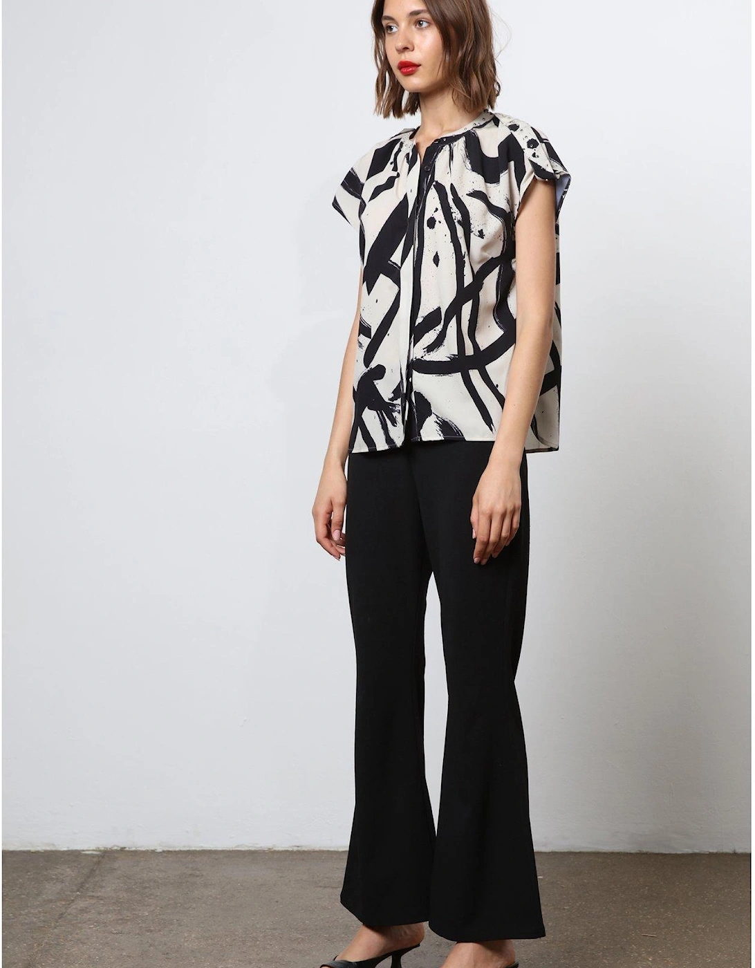 Abstract Studded Shirt - White