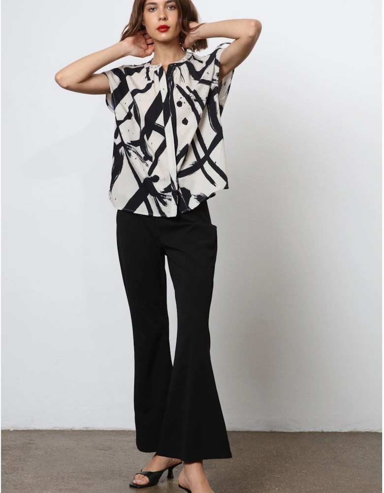 Abstract Studded Shirt - White