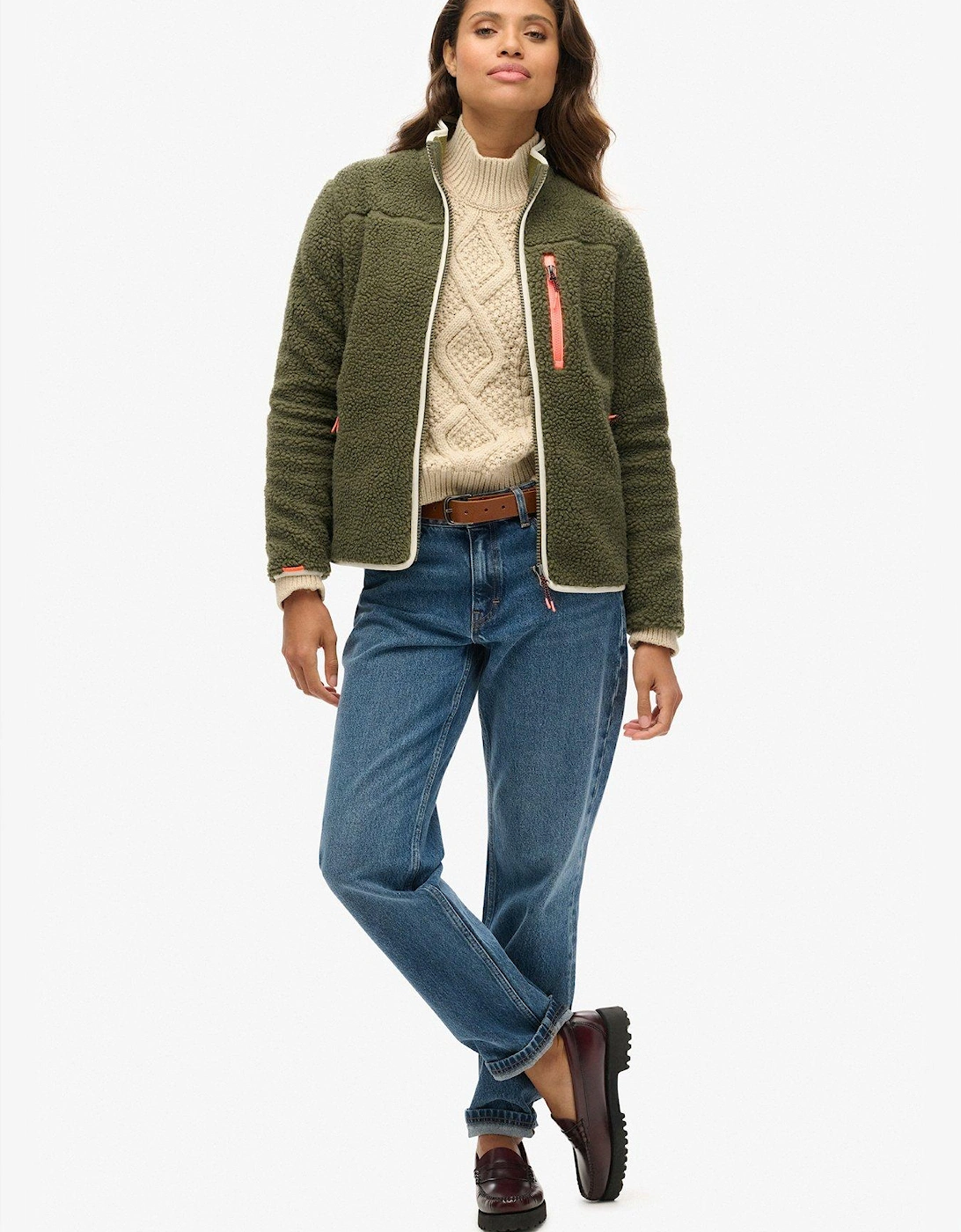 Outdoor Full Zip Fleece - Olive - Green