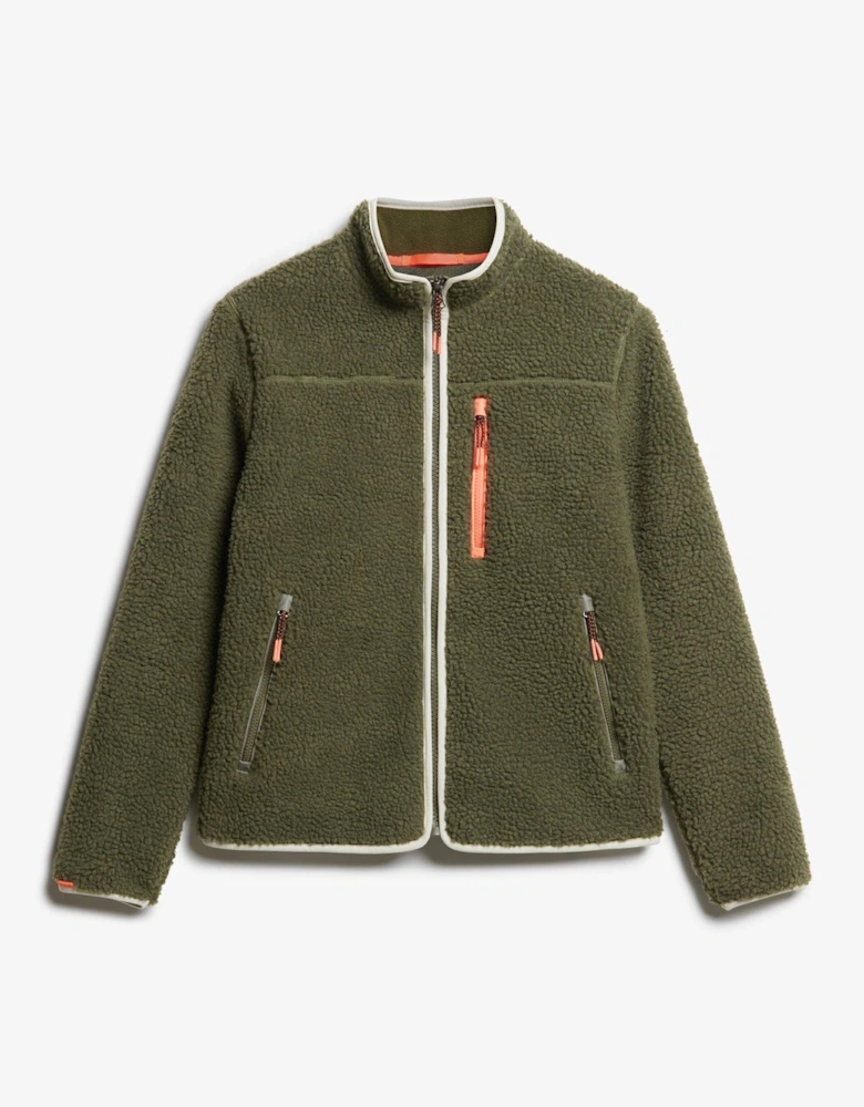 Outdoor Full Zip Fleece - Olive - Green
