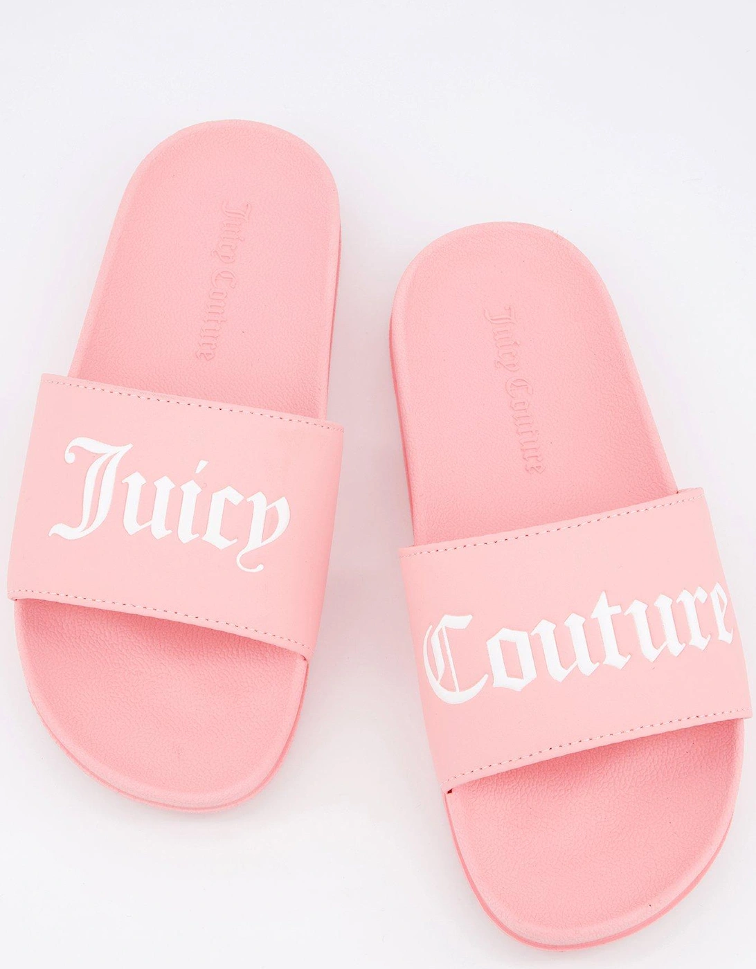 Collegiate Embossed Pu Slider Sandals - Pink