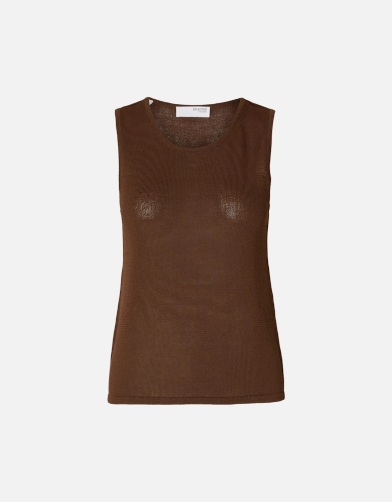 Femme Moon Sleeveless Knit Top Chestnut