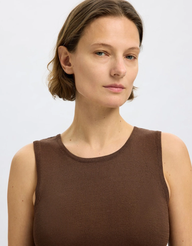 Femme Moon Sleeveless Knit Top Chestnut