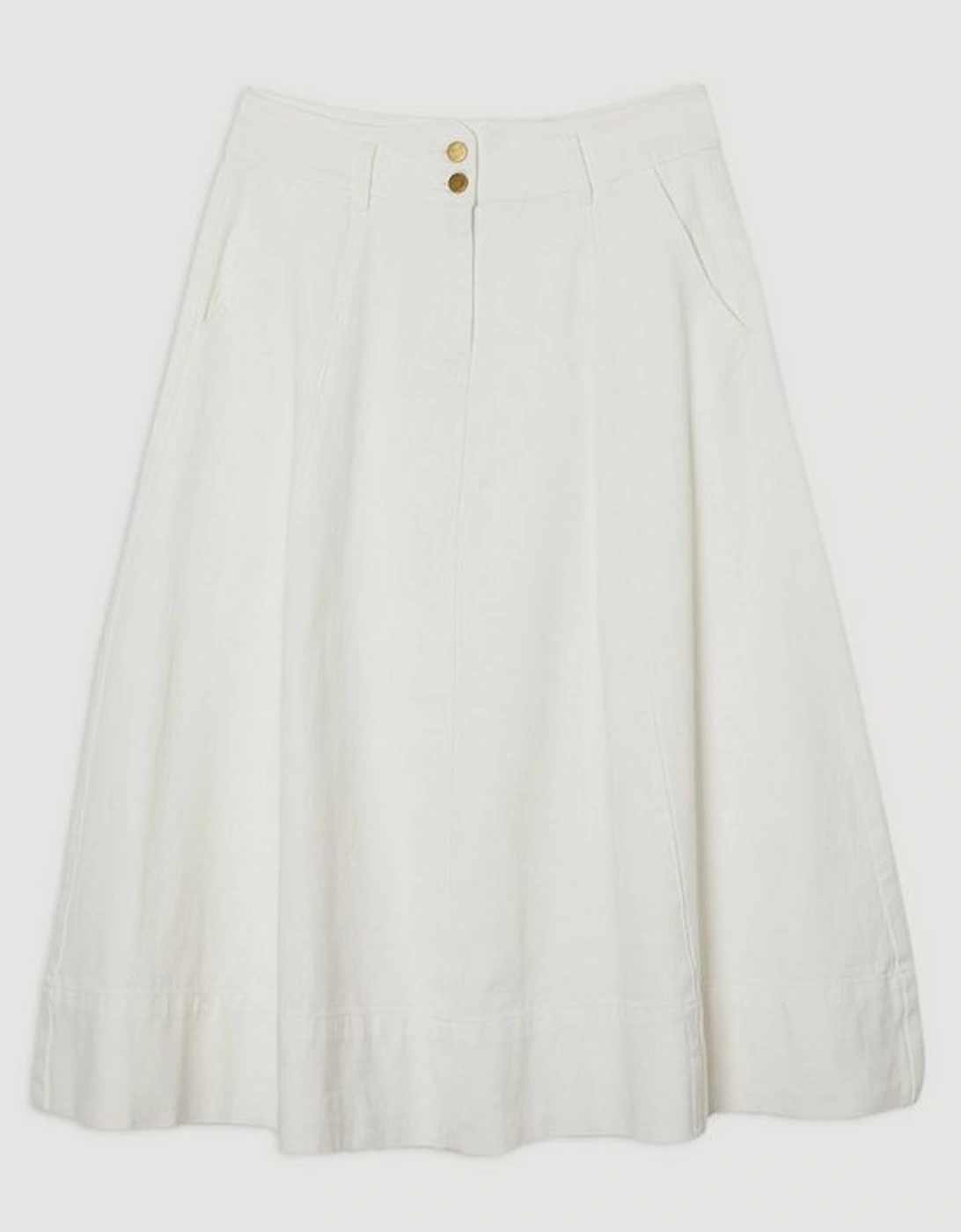 Denim High Waist Full Midi Skirt