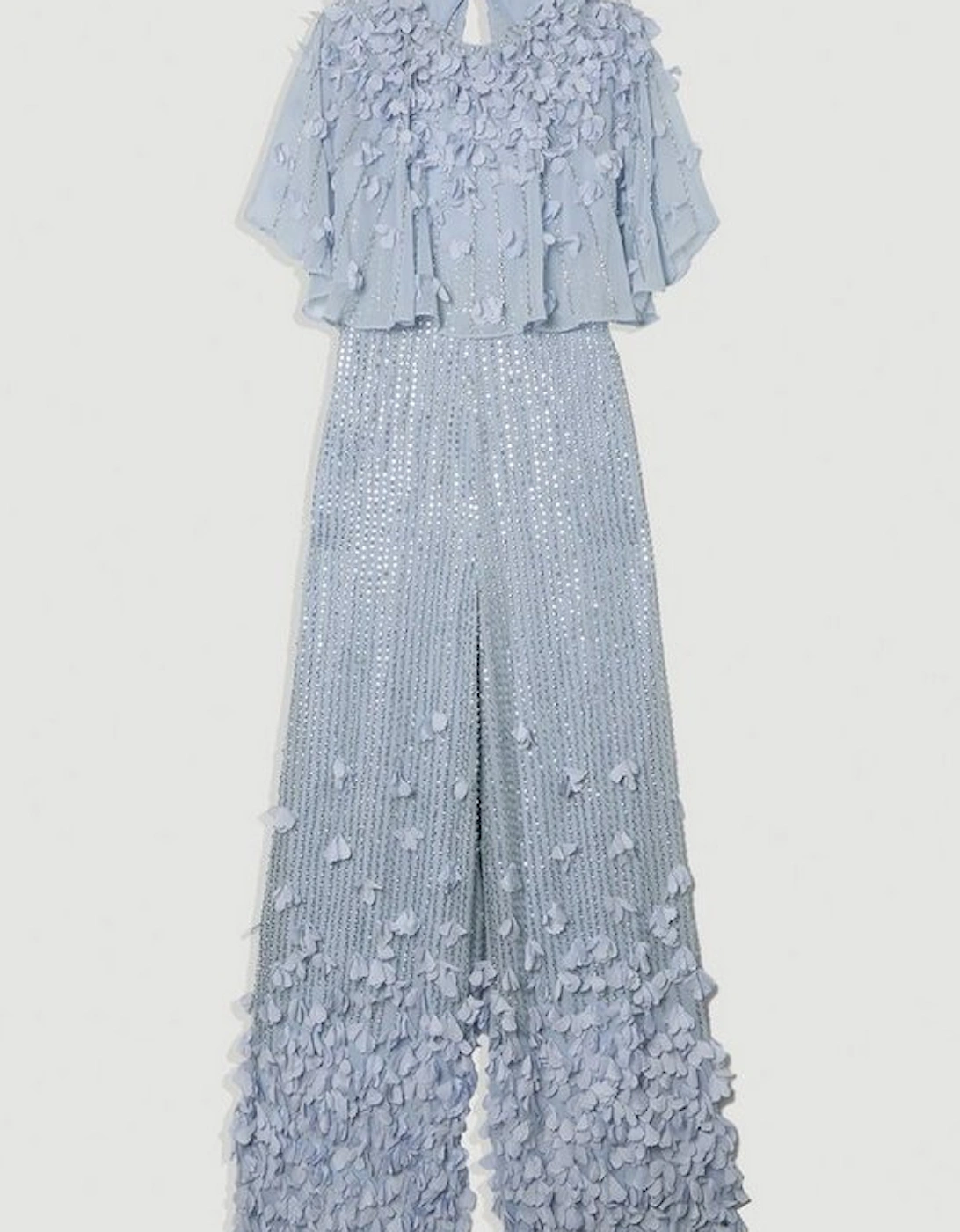 Crystal Applique Angel Sleeve Woven Jumpsuit