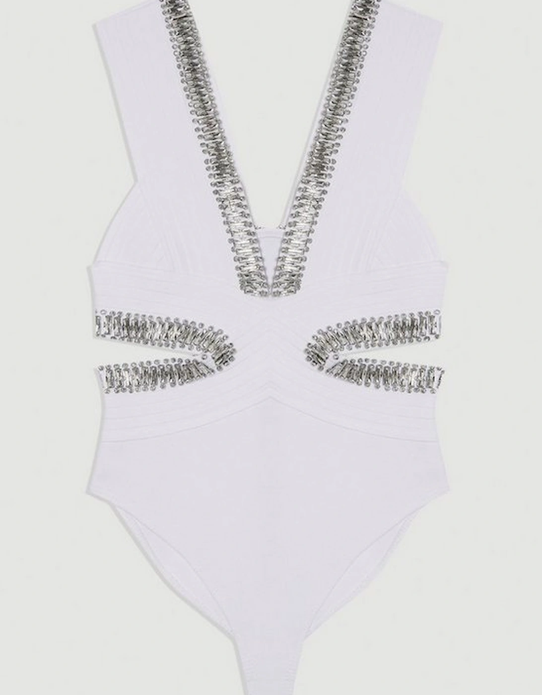 Embellished Trim Cut Out Swimsuit