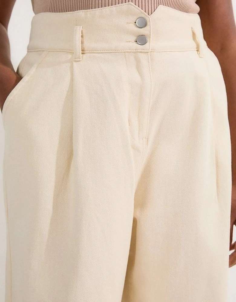 Plus Size Denim Wide Leg Trousers
