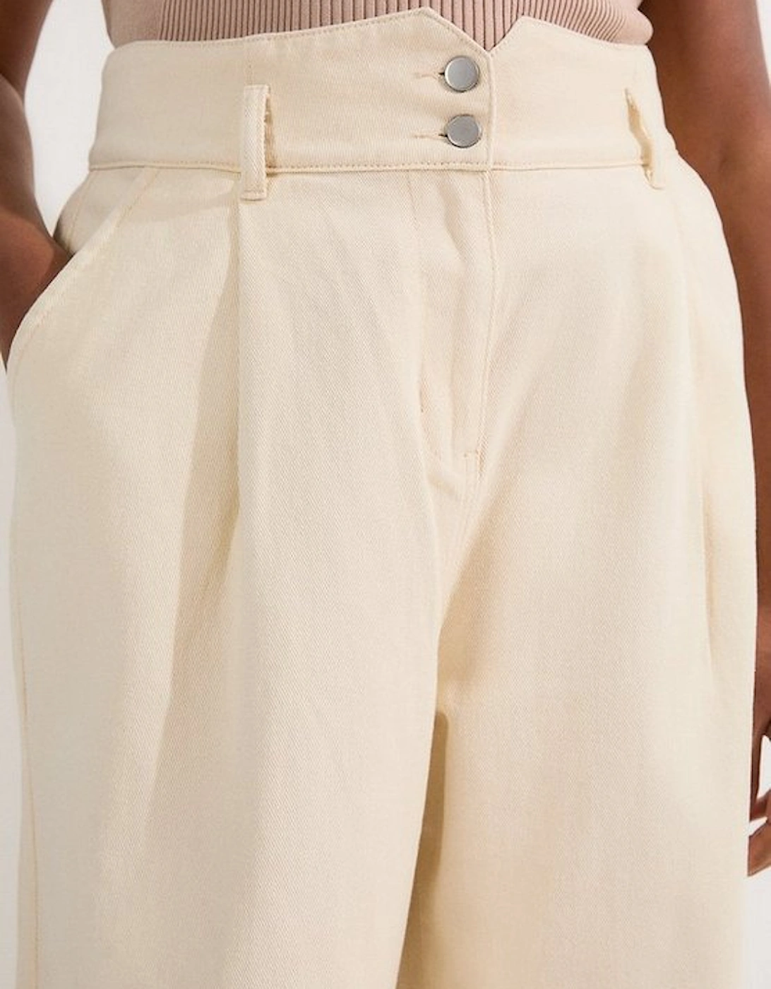 Plus Size Denim Wide Leg Trousers