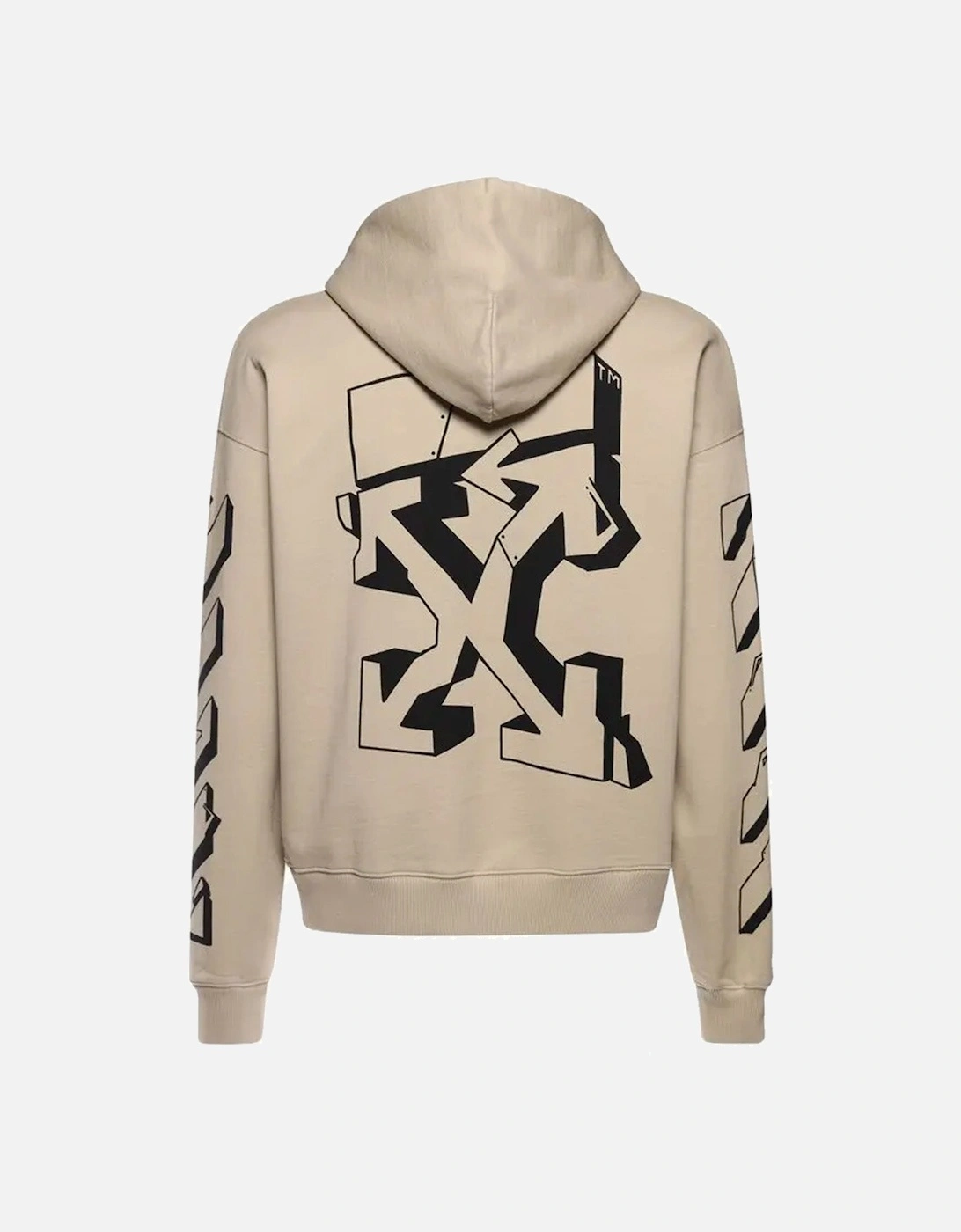 Graffiti Outline Hoodie in Dark Sand