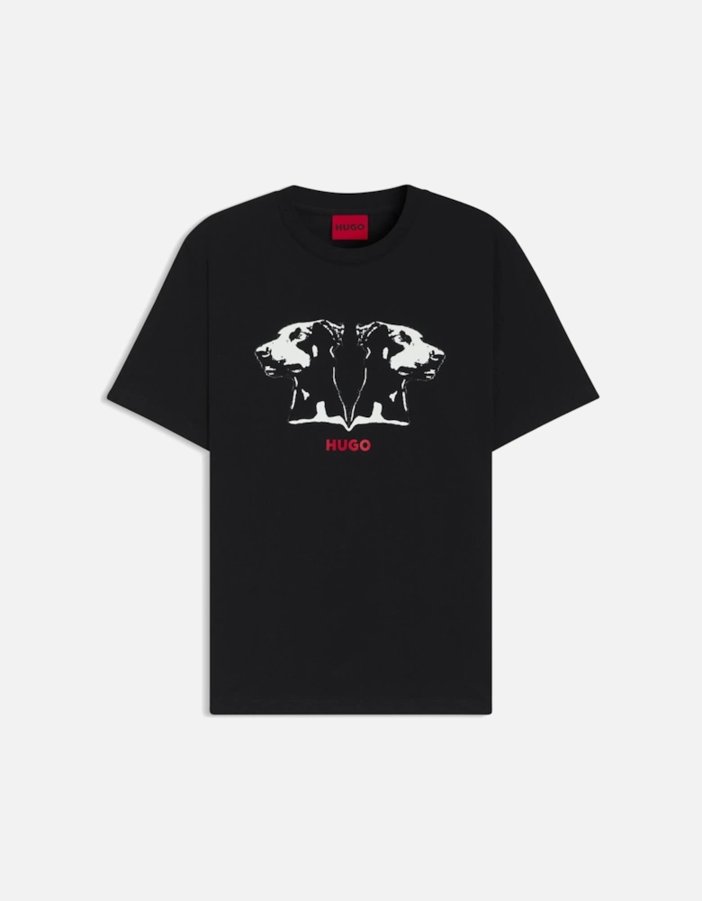 Dobero Dobermann Print T-Shirt, Black