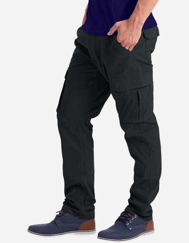 Mens Cargo Combat Pants Work Trousers Regular Straight Fit Cotton Outwear Bottom
