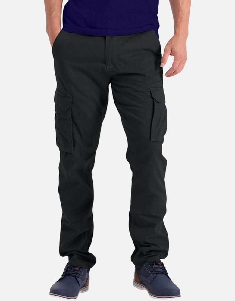 Mens Cargo Combat Pants Work Trousers Regular Straight Fit Cotton Outwear Bottom