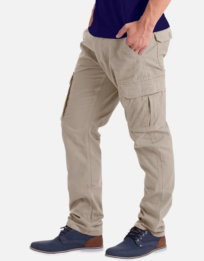 Mens Cargo Combat Pants Work Trousers Regular Straight Fit Cotton Outwear Bottom