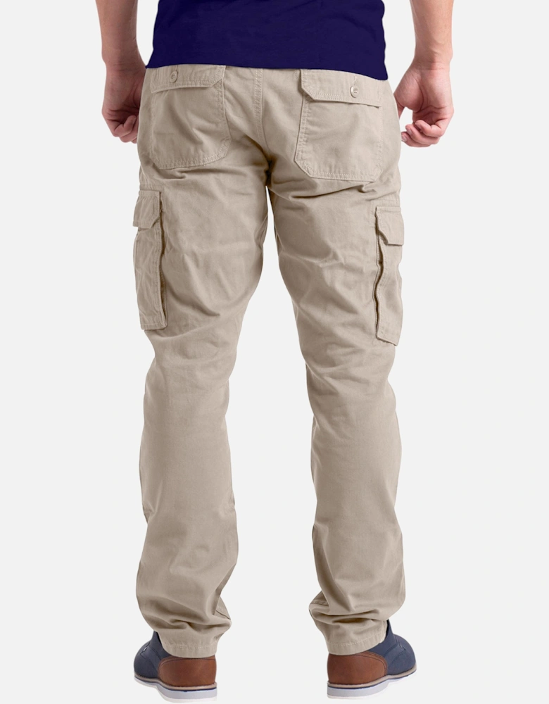 Mens Cargo Combat Pants Work Trousers Regular Straight Fit Cotton Outwear Bottom
