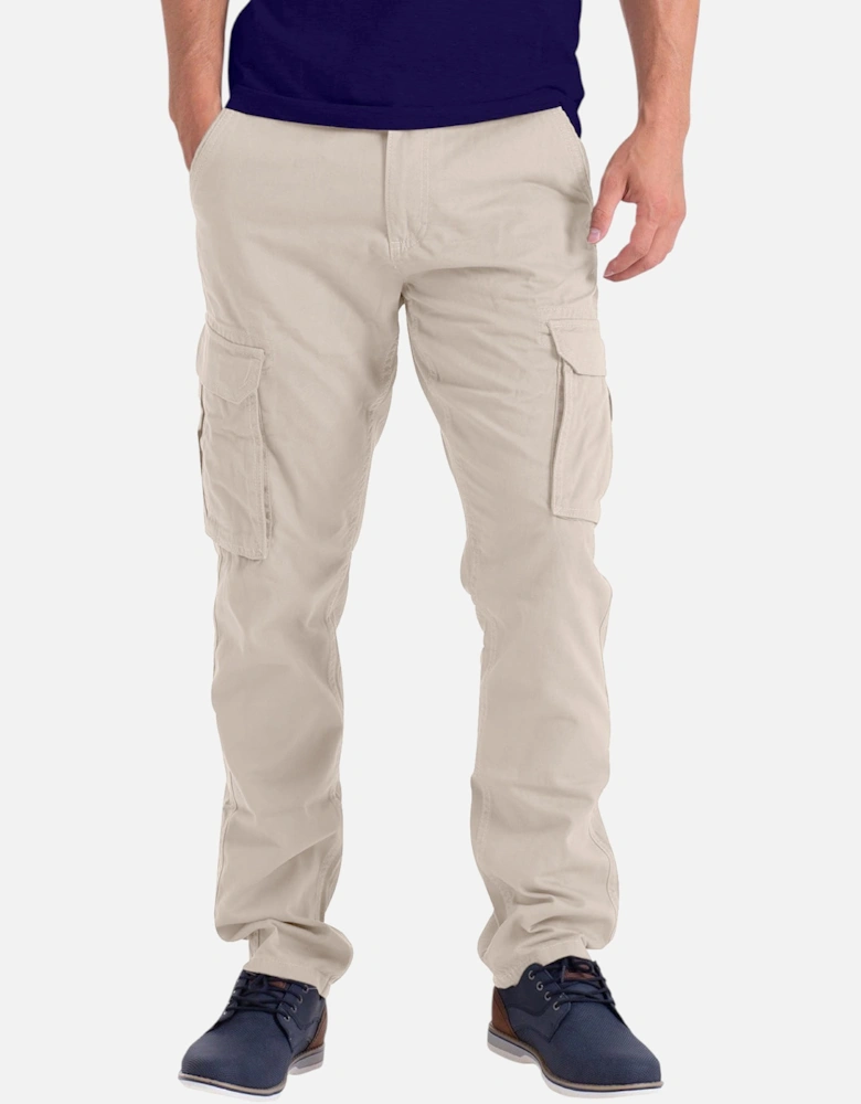 Mens Cargo Combat Pants Work Trousers Regular Straight Fit Cotton Outwear Bottom