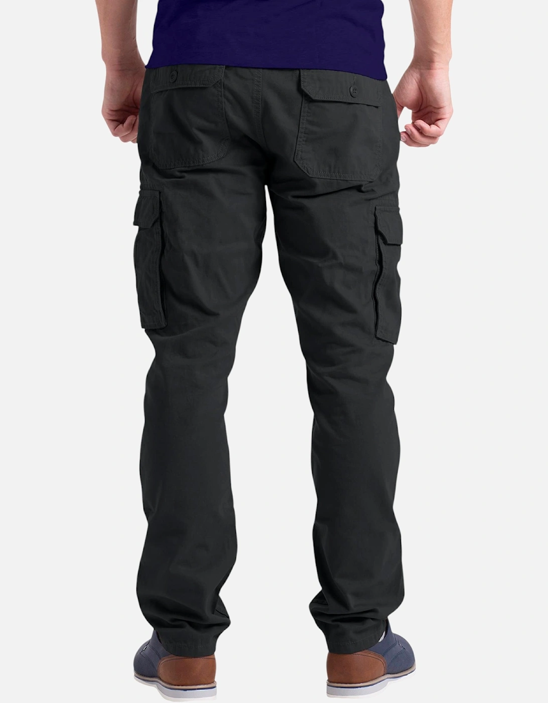 Mens Cargo Combat Pants Work Trousers Regular Straight Fit Cotton Outwear Bottom