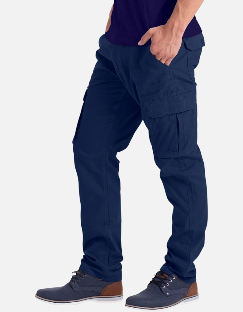 Mens Cargo Combat Pants Work Trousers Regular Straight Fit Cotton Outwear Bottom