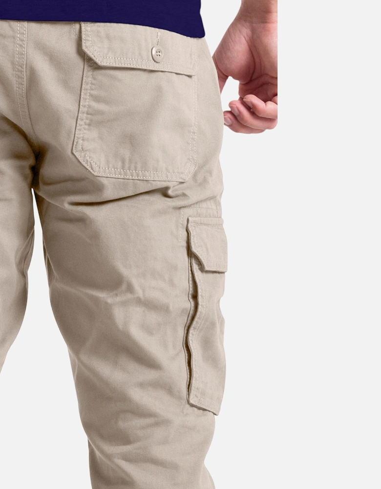 Mens Cargo Combat Pants Work Trousers Regular Straight Fit Cotton Outwear Bottom