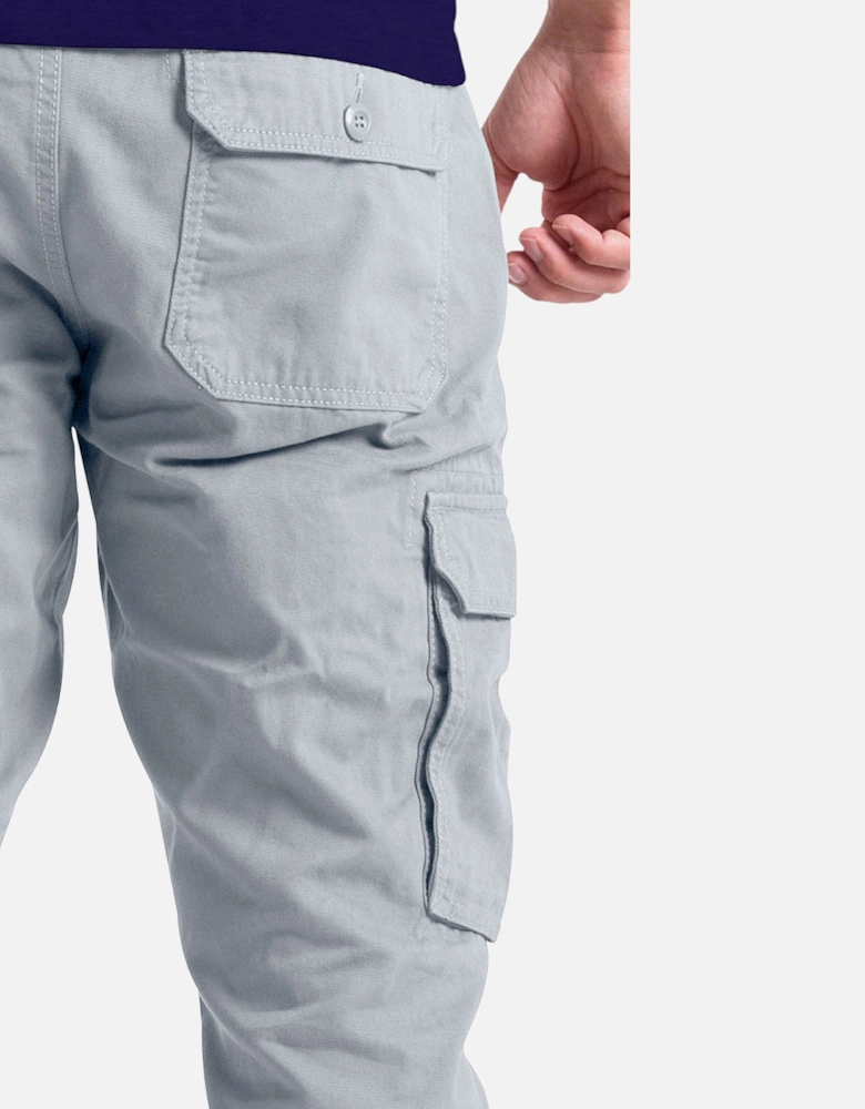 Mens Cargo Combat Pants Work Trousers Regular Straight Fit Cotton Outwear Bottom