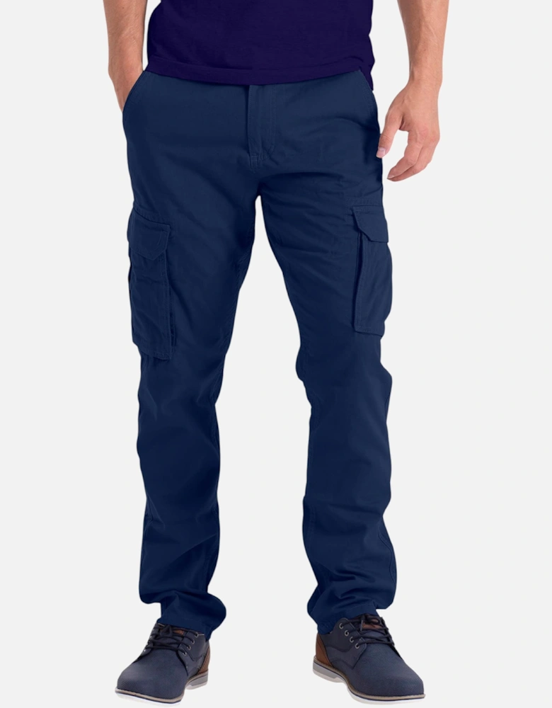 Mens Cargo Combat Pants Work Trousers Regular Straight Fit Cotton Outwear Bottom