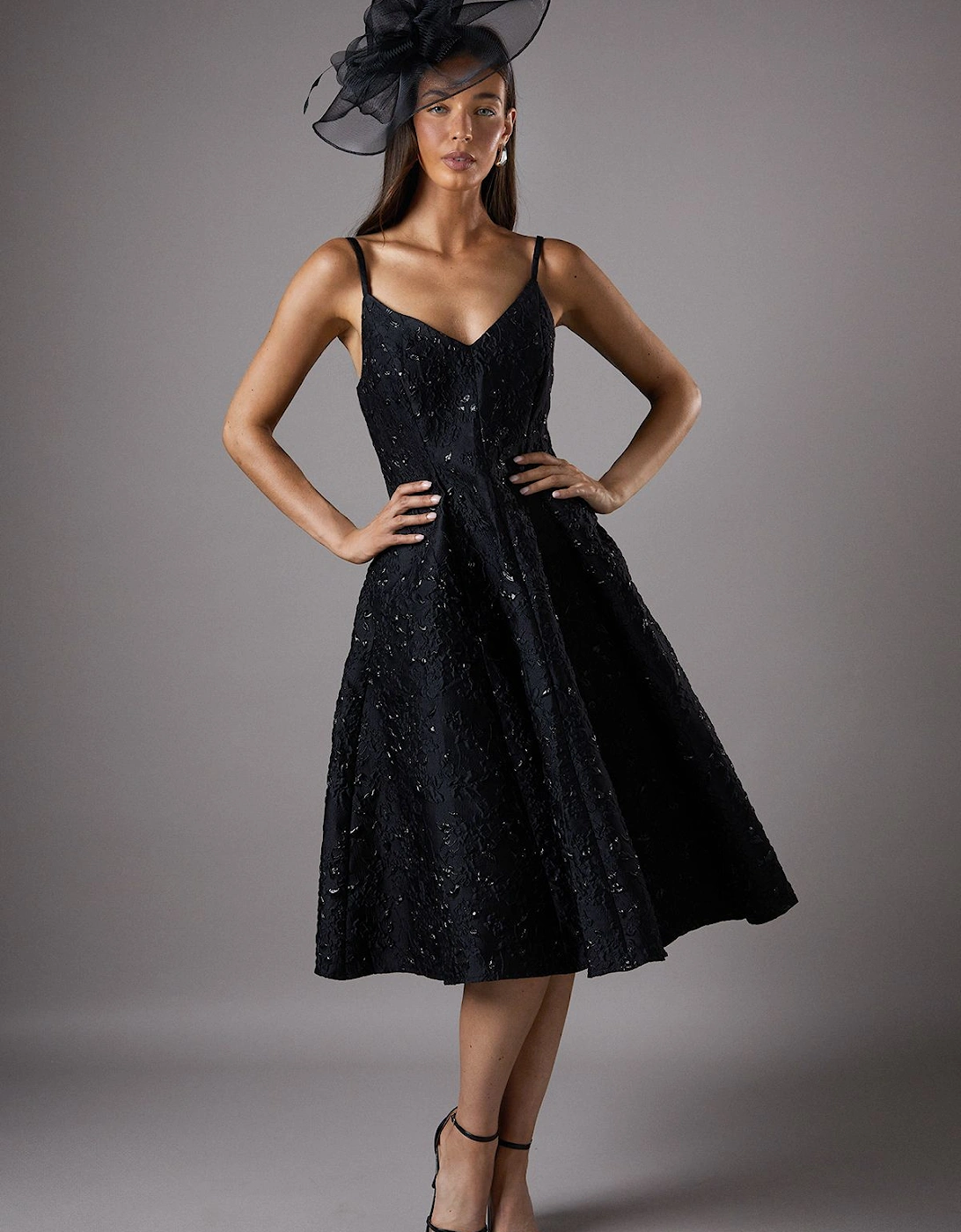 Jacquard Cami Midi Dress, 2 of 1