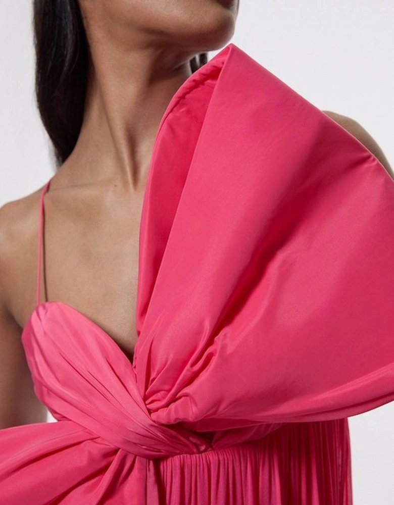 Petite Taffeta Bow Detail Woven Maxi Dress