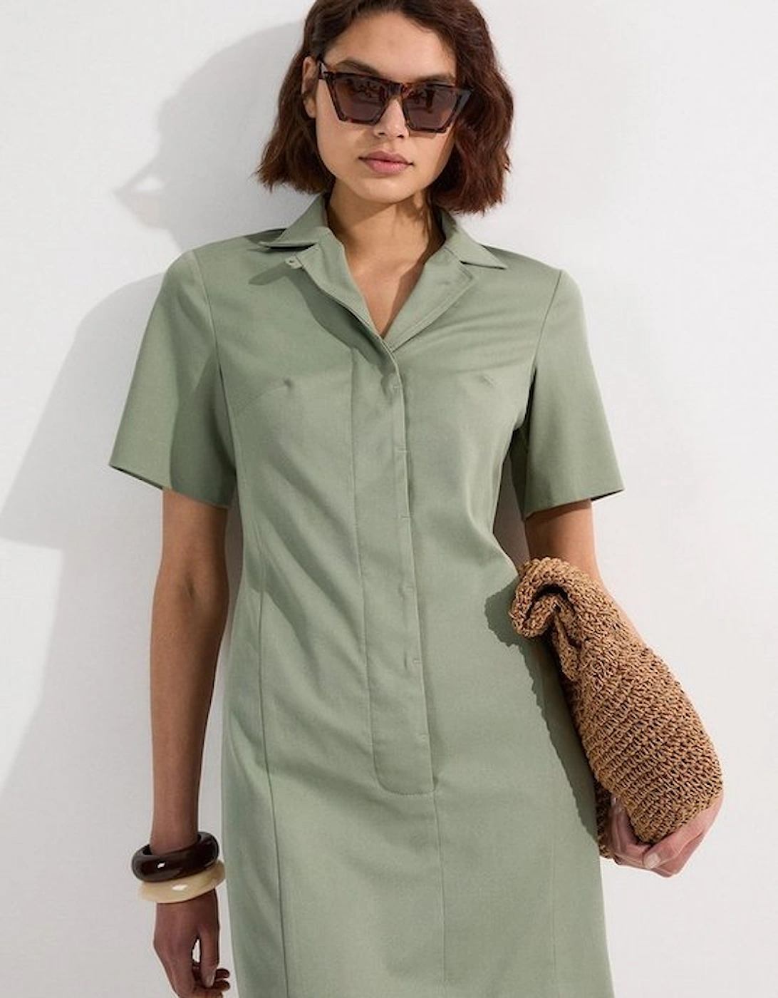 Soft Structured Tailored Shirt Mini Dress, 5 of 4