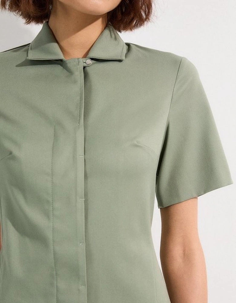 Soft Structured Tailored Shirt Mini Dress