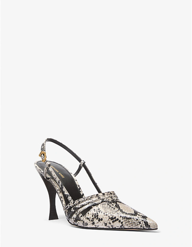 Haisley Snake Embossed Leather Slingback Pump