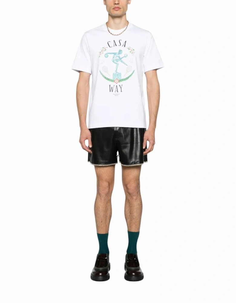 Men Statue T-Shirt En Marbre Printed Short Sleeve Crew Neck Summer